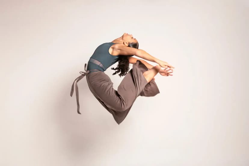 student in the air