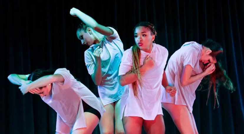 Student on stage